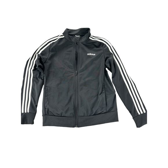 Adidas Black White 3 Stripe Full Zip Up Sweatshirt Women's Size Medium - Picture 2 of 7